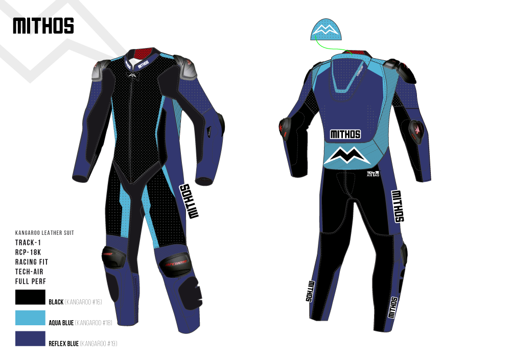 Mithos - Semi-Custom Kangaroo Leather Suit - Track-1 Racing Fit Design